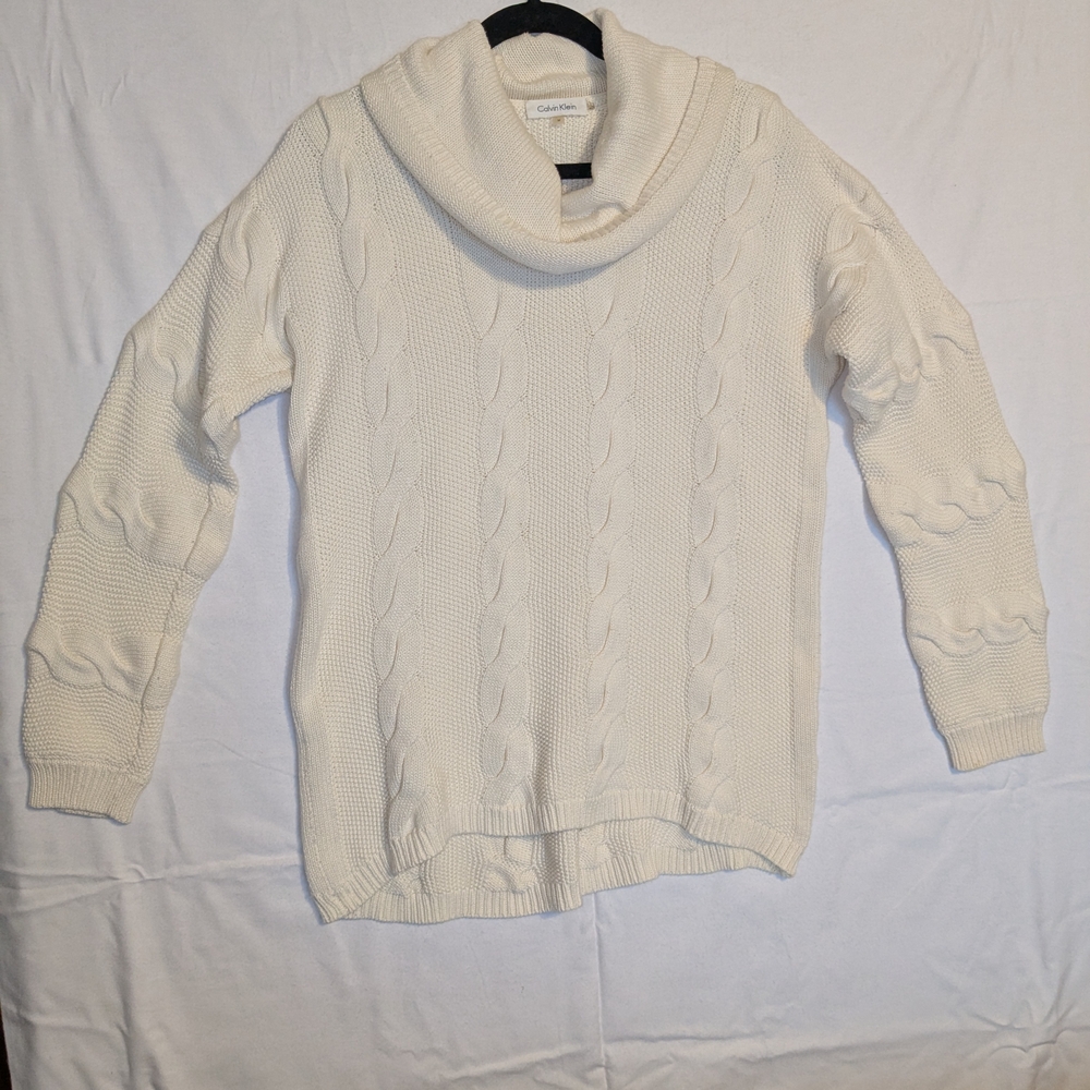 Calvin Klein Cream Cowl Neck Sweater